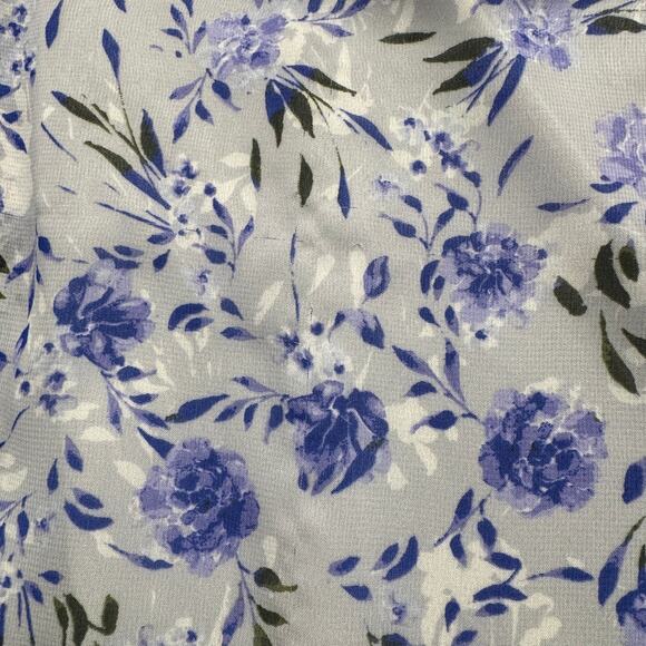 Lulus Medium Shifting Dears Mini Dress Floral Lined V-Neck 3/4 Sleeve Light Blue - Picture 9 of 11